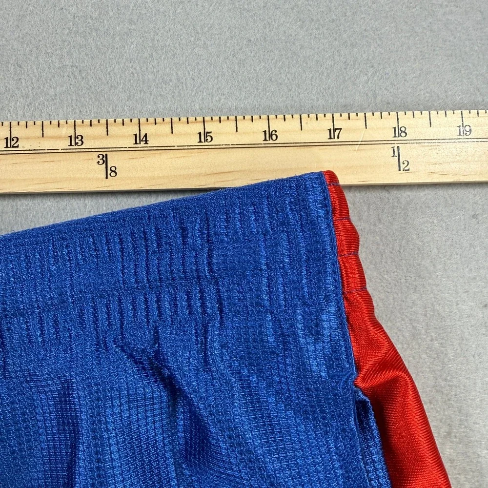 Nike Basketball Shorts Men M Blue Red Side Stripe Dazzle Swoosh Athletic Gym Y2K